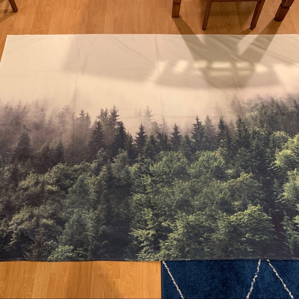 Large Foggy Mountain Forest Tapestry